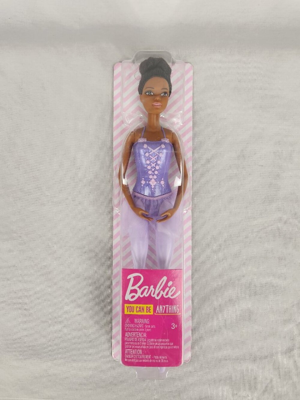 New Barbie You Can Be Anything Purple Ballerina Dark Skin Doll Play 12 inch